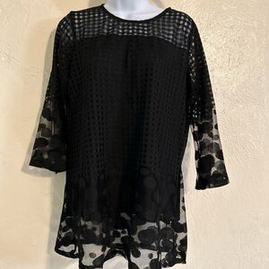Chic Black Sheer Women's Blouse